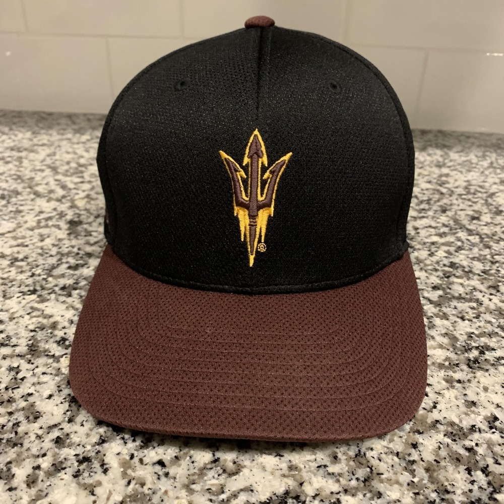 Arizona State Sun Devils Hat Cap Fitted Mens L / XL Black NCAA Top Of The World